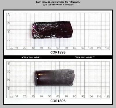 Dark Purple #66 Lab Created Corundum Sapphire Faceting Rough for Gem Cutting - Various Sizes - Split Boule : COR1893