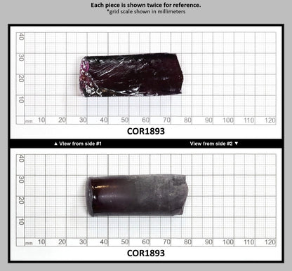 Dark Purple #66 Lab Created Corundum Sapphire Faceting Rough for Gem Cutting - Various Sizes - Split Boule : COR1893
