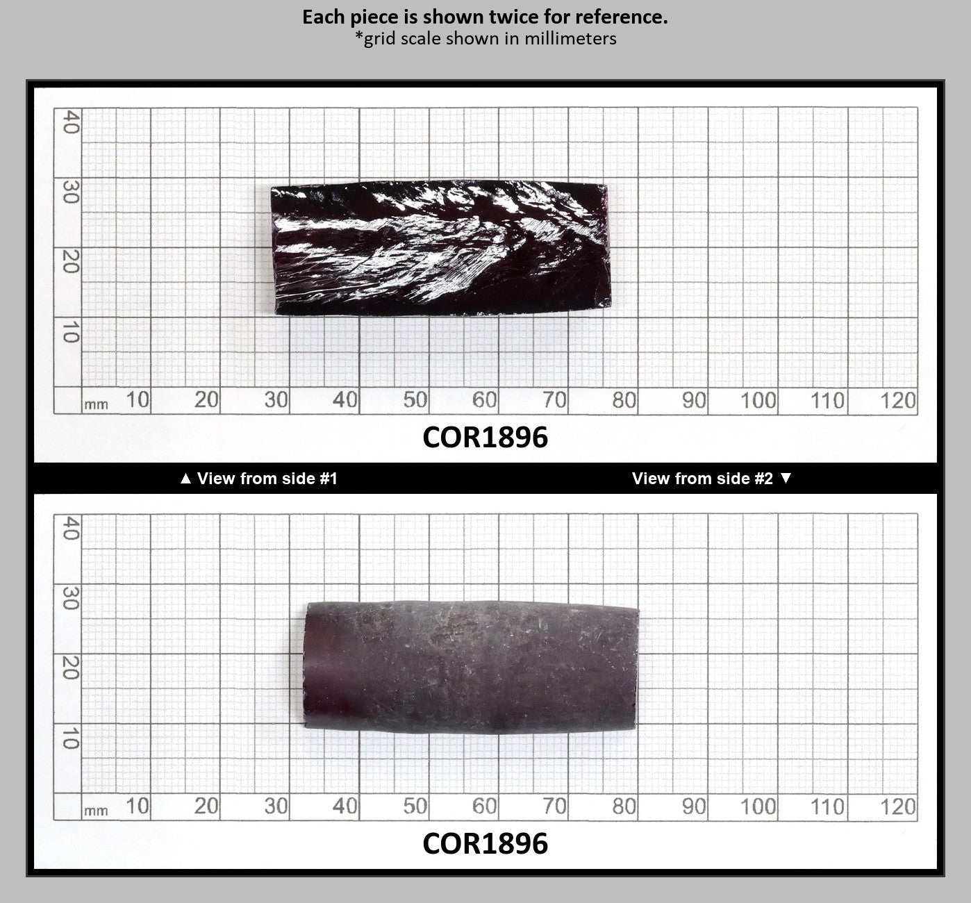 Dark Purple #66 Lab Created Corundum Sapphire Faceting Rough for Gem Cutting - Various Sizes - Split Boule : COR1896