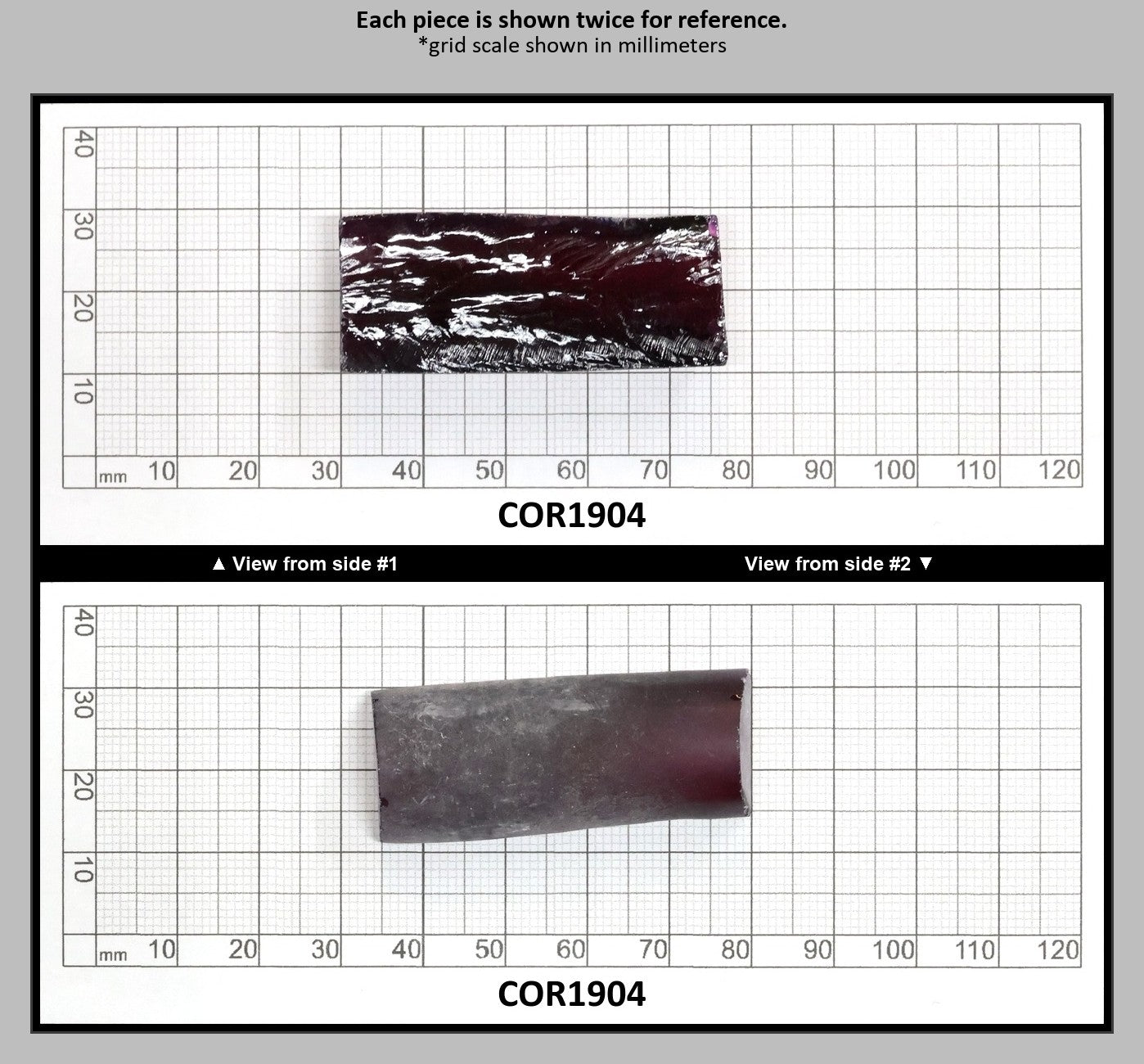 Dark Purple #66 Lab Created Corundum Sapphire Faceting Rough for Gem Cutting - Various Sizes - Split Boule : COR1904