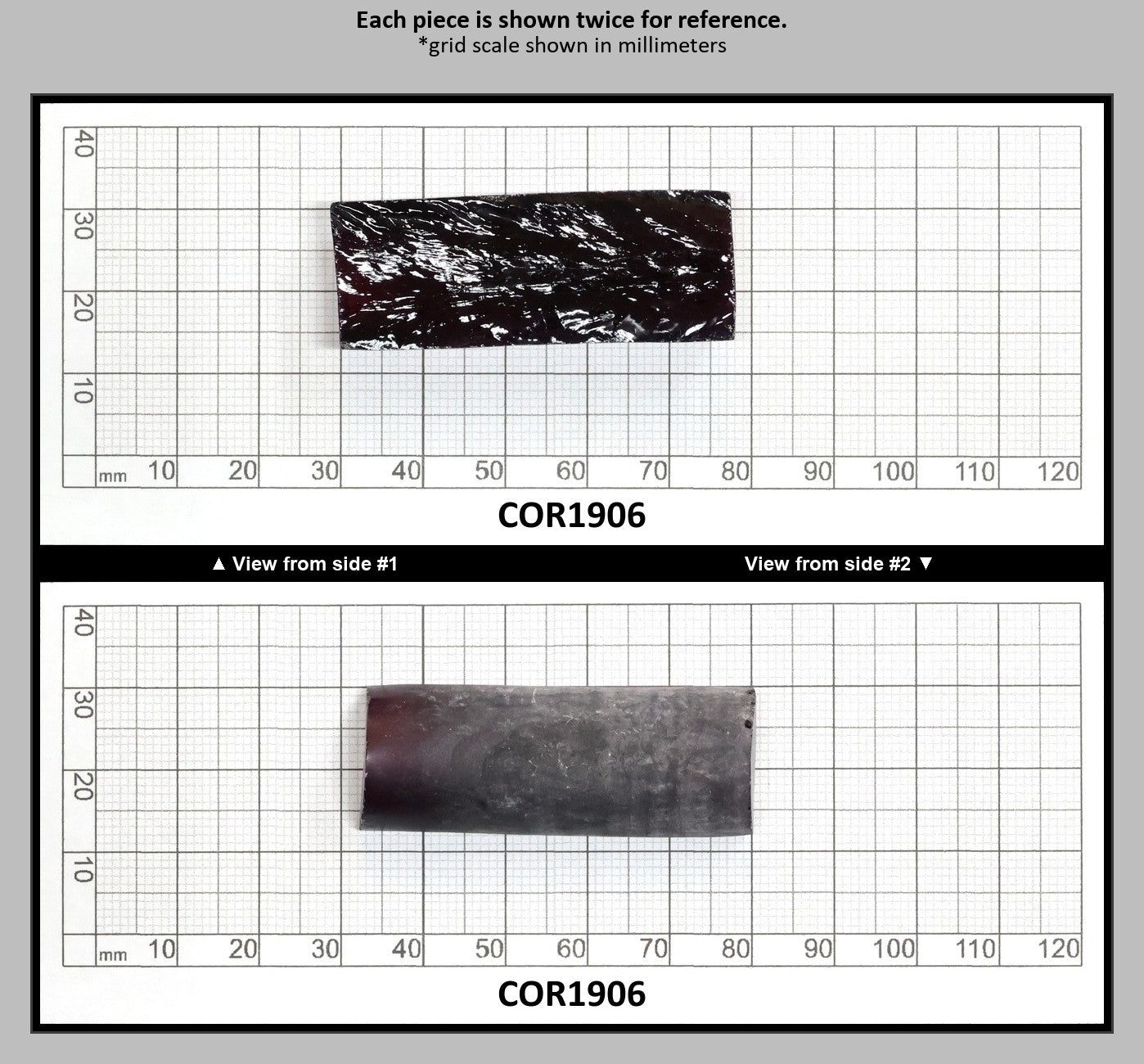 Dark Purple #66 Lab Created Corundum Sapphire Faceting Rough for Gem Cutting - Various Sizes - Split Boule : COR1906