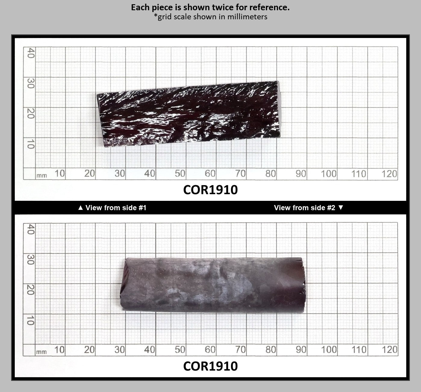 Dark Purple #66 Lab Created Corundum Sapphire Faceting Rough for Gem Cutting - Various Sizes - Split Boule : COR1910