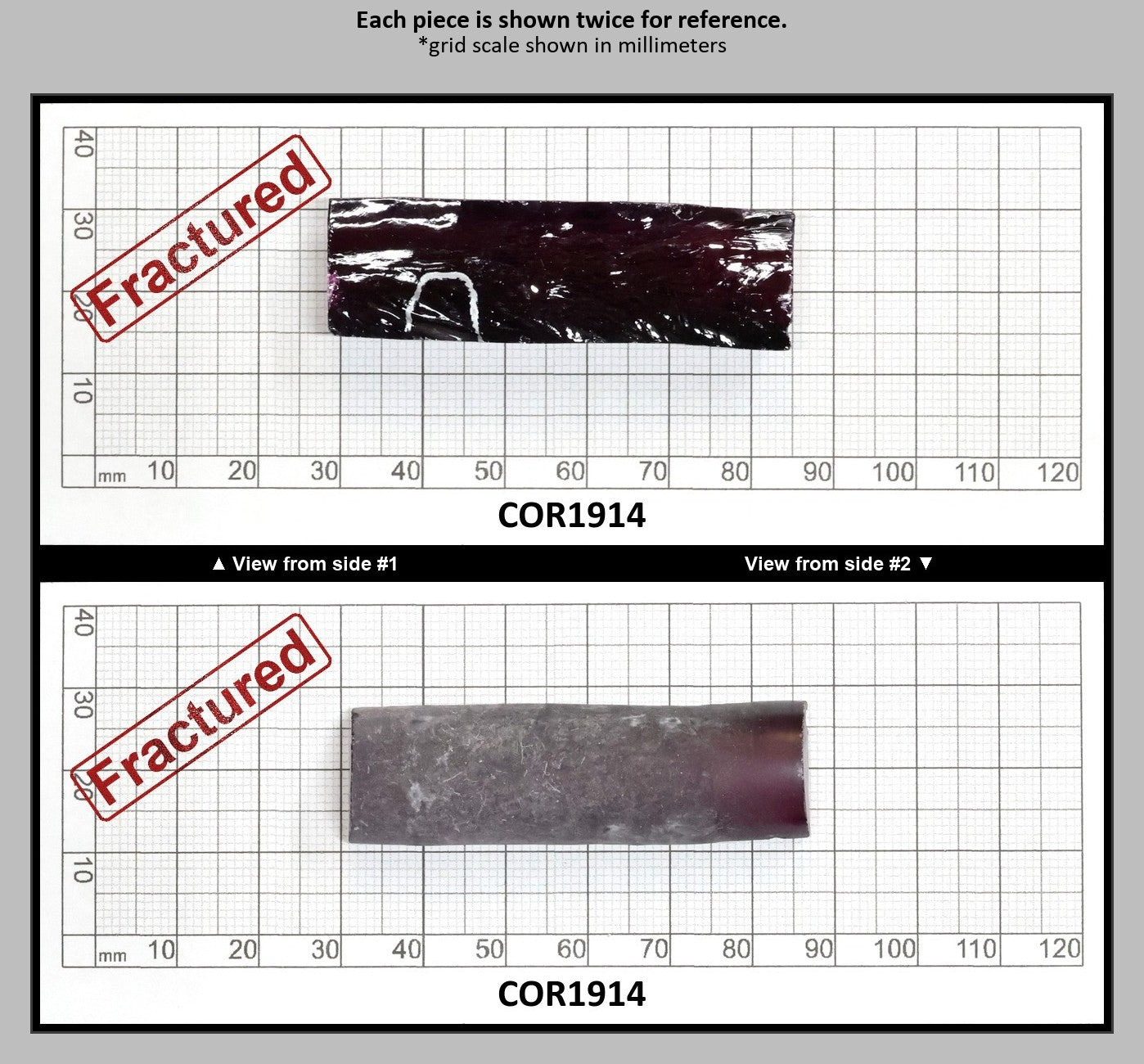 Dark Purple #66 Lab Created Corundum Sapphire Faceting Rough for Gem Cutting - Various Sizes - Split Boule : COR1914