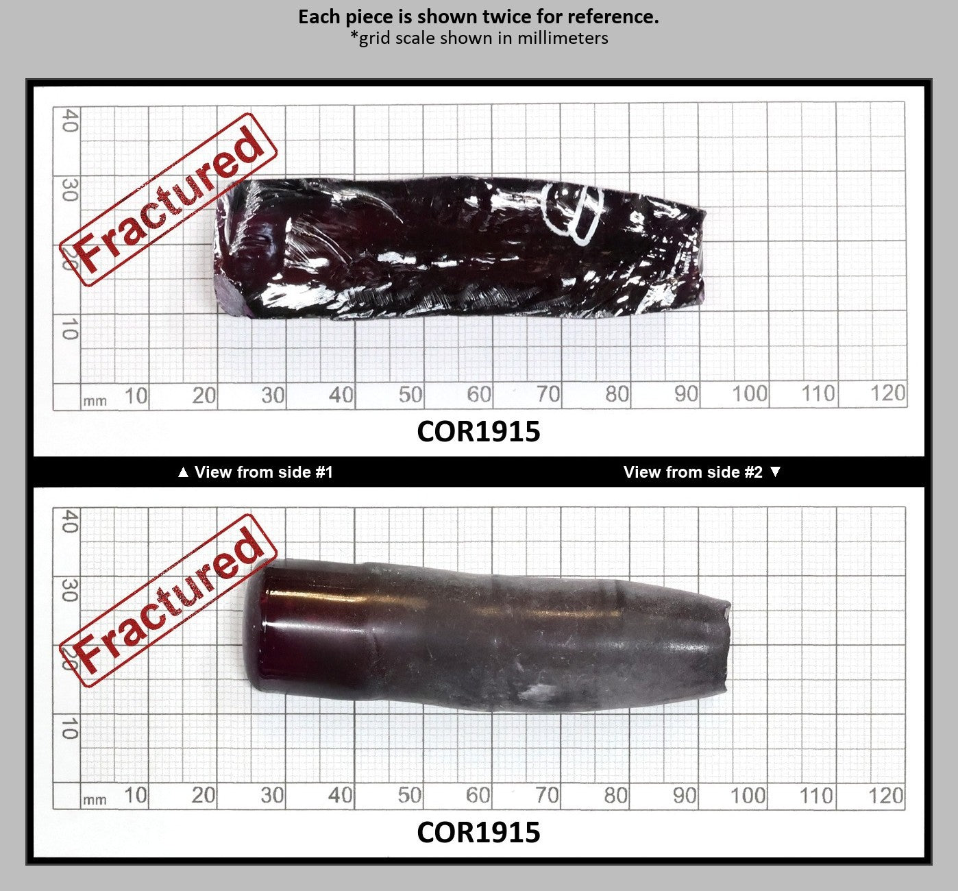 Dark Purple #66 Lab Created Corundum Sapphire Faceting Rough for Gem Cutting - Various Sizes - Split Boule : COR1915