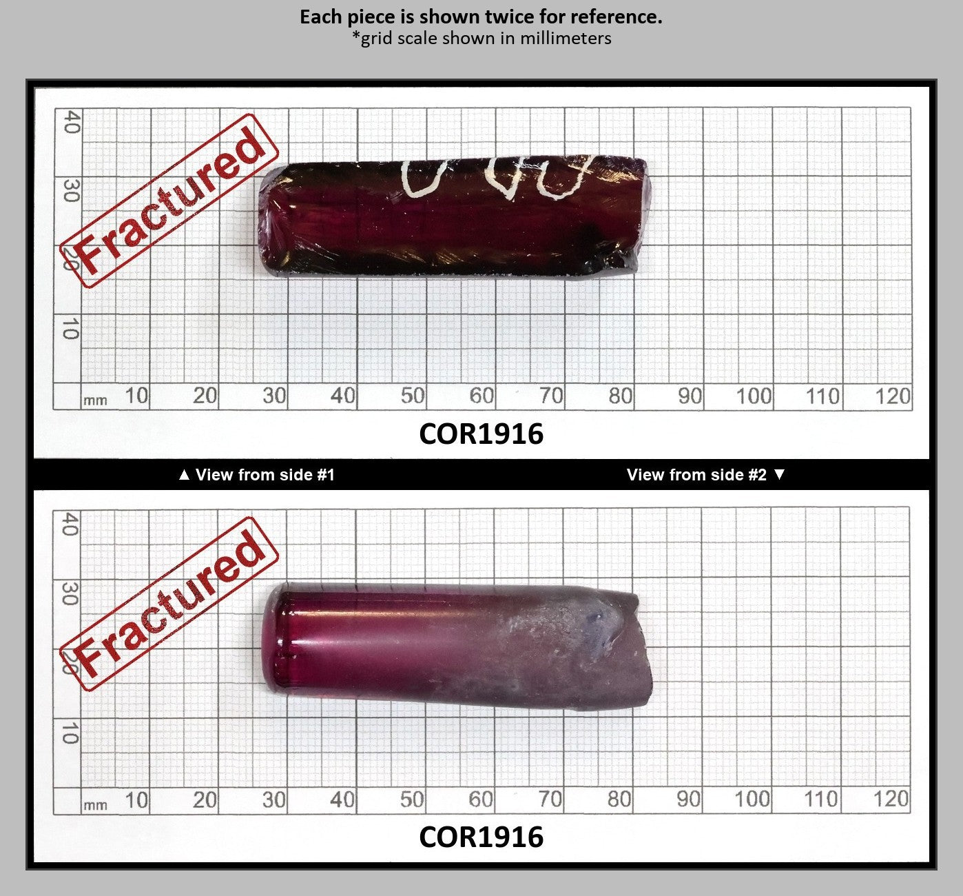 Dark Purple #66 Lab Created Corundum Sapphire Faceting Rough for Gem Cutting - Various Sizes - Split Boule : COR1916