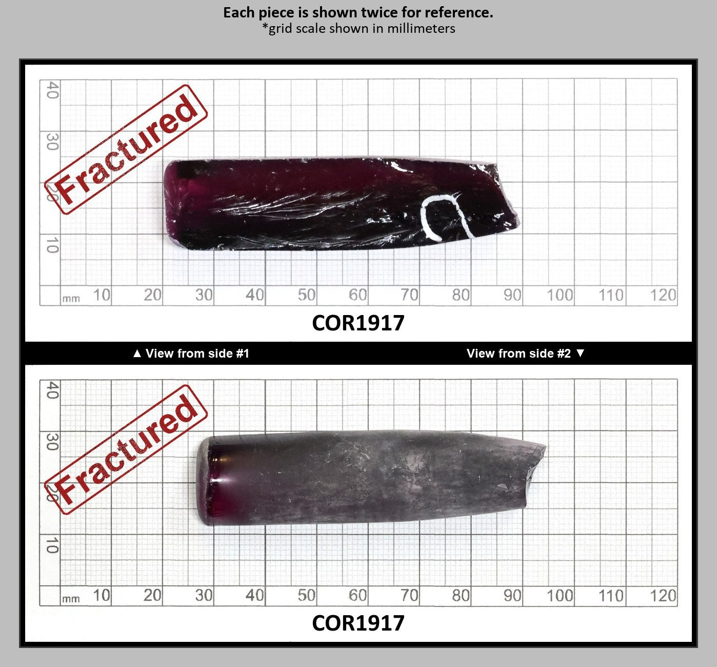 Dark Purple #66 Lab Created Corundum Sapphire Faceting Rough for Gem Cutting - Various Sizes - Split Boule : COR1917