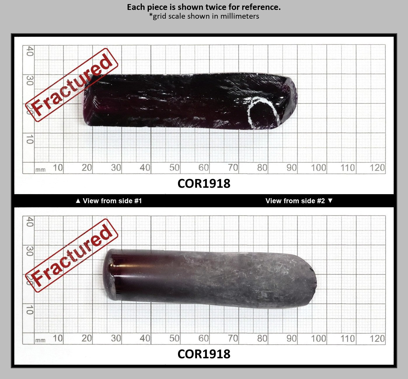 Dark Purple #66 Lab Created Corundum Sapphire Faceting Rough for Gem Cutting - Various Sizes - Split Boule : COR1918