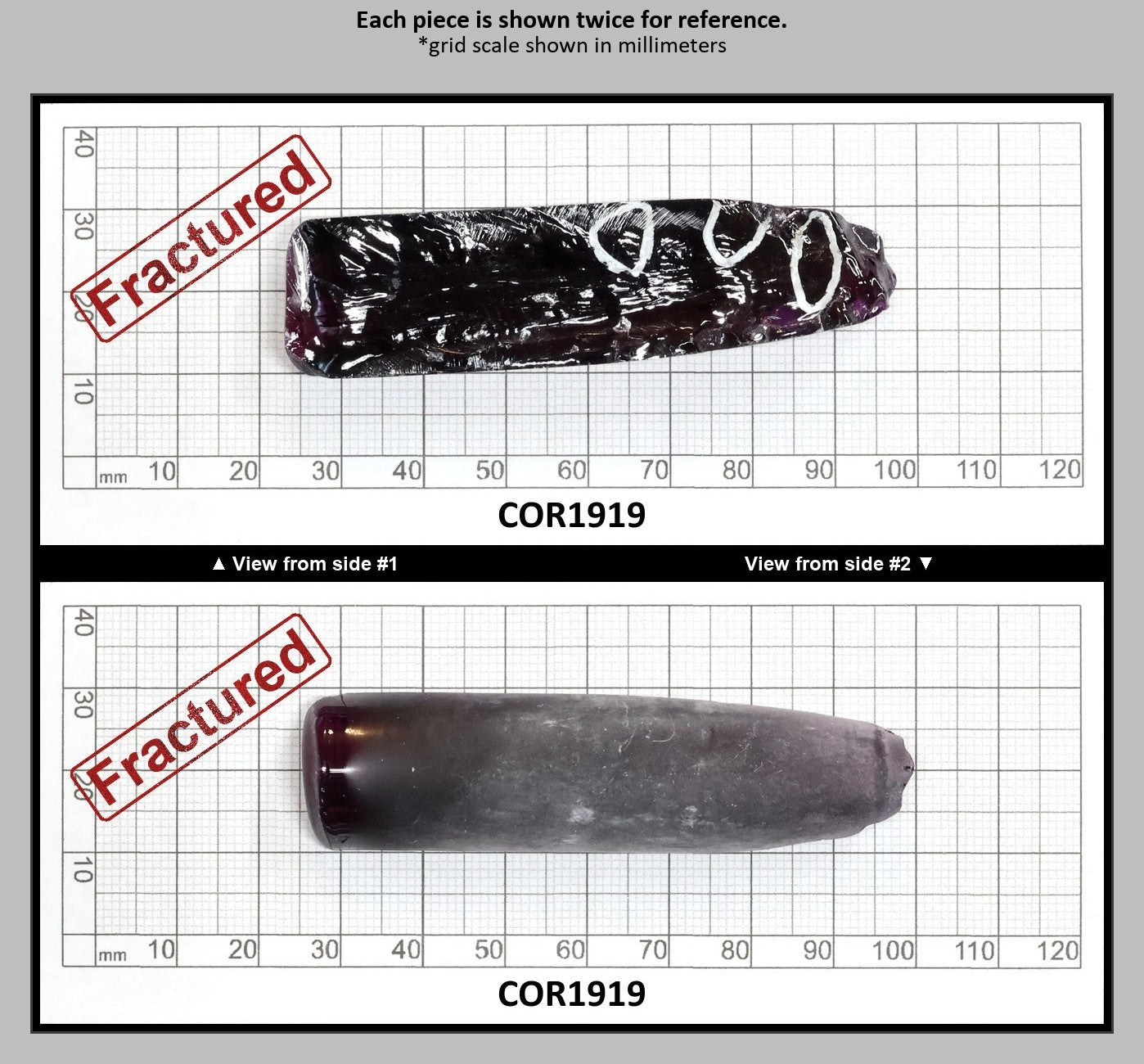 Dark Purple #66 Lab Created Corundum Sapphire Faceting Rough for Gem Cutting - Various Sizes - Split Boule : COR1919
