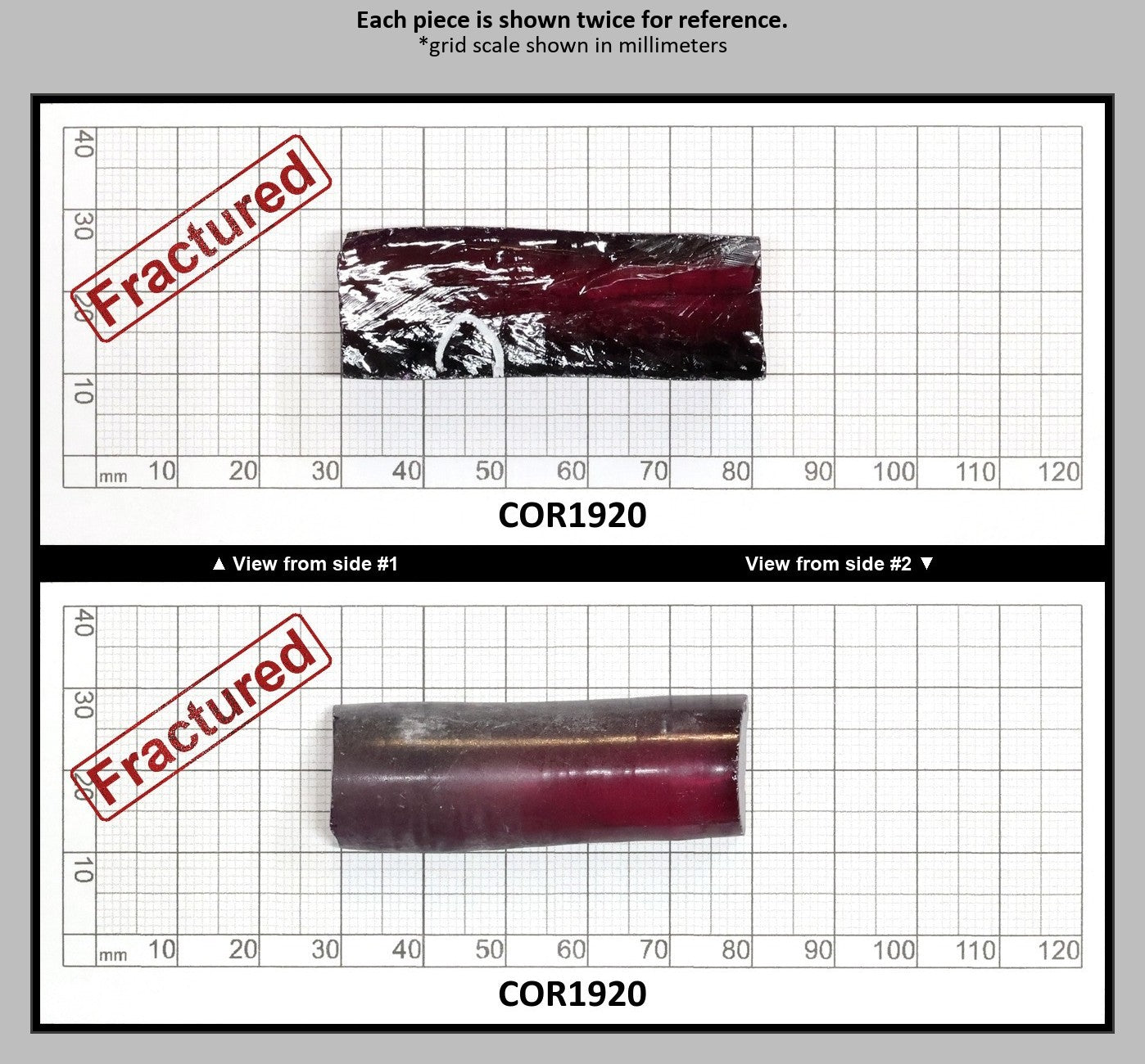 Dark Purple #66 Lab Created Corundum Sapphire Faceting Rough for Gem Cutting - Various Sizes - Split Boule : COR1920