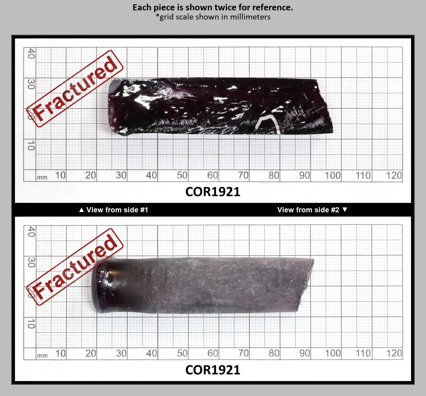 Dark Purple #66 Lab Created Corundum Sapphire Faceting Rough for Gem Cutting - Various Sizes - Split Boule : COR1921