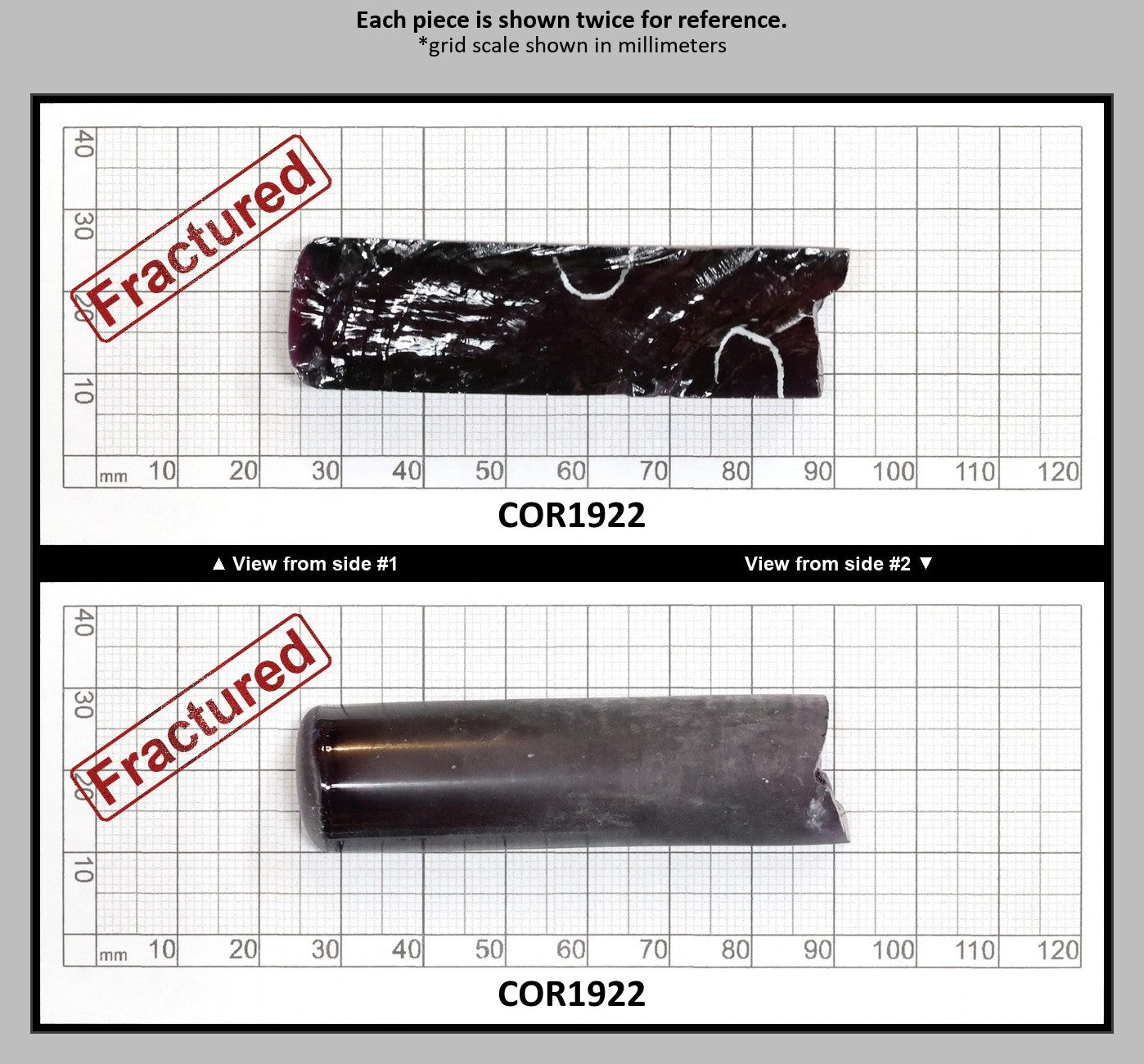 Dark Purple #66 Lab Created Corundum Sapphire Faceting Rough for Gem Cutting - Various Sizes - Split Boule : COR1922
