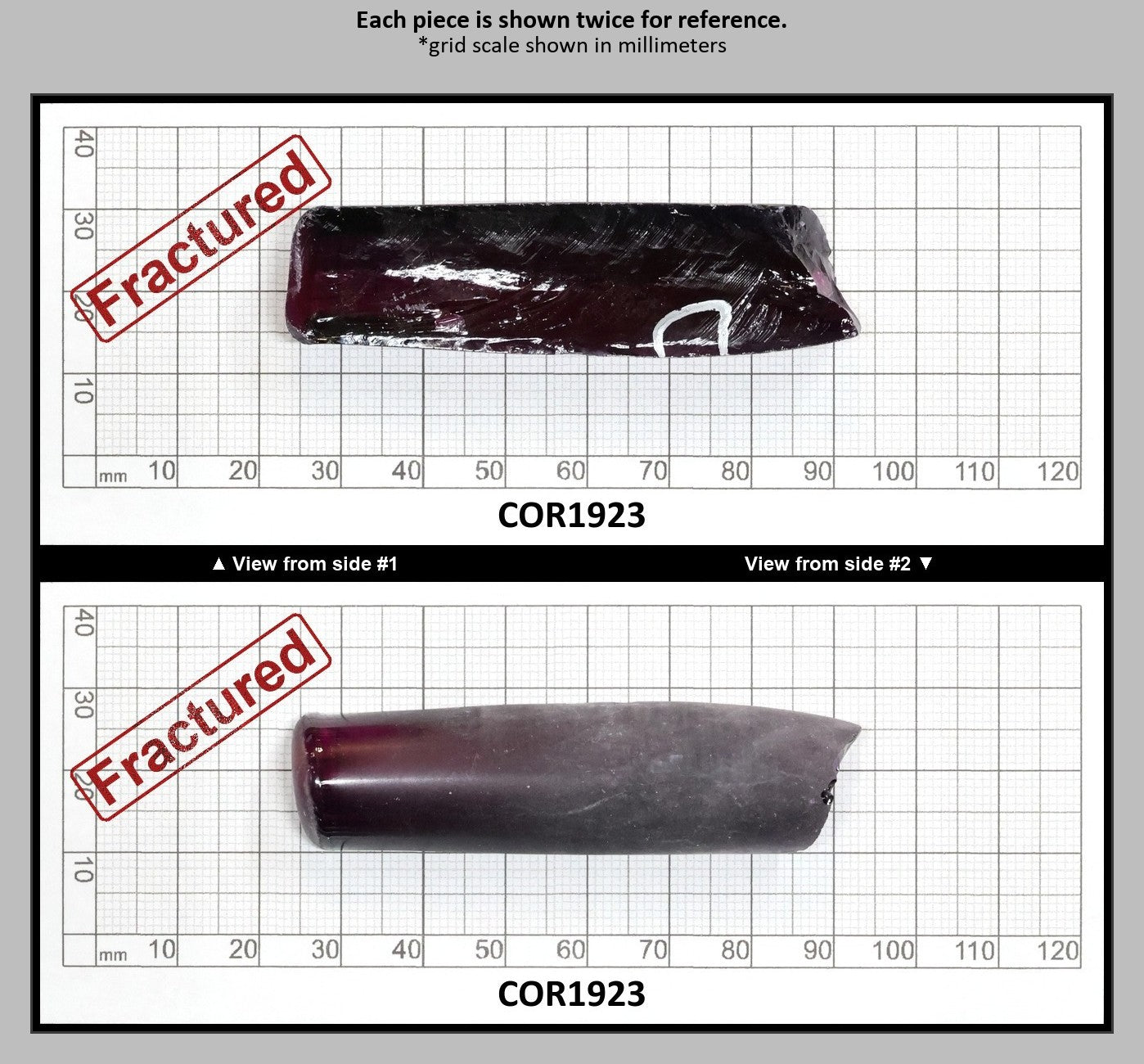 Dark Purple #66 Lab Created Corundum Sapphire Faceting Rough for Gem Cutting - Various Sizes - Split Boule : COR1923