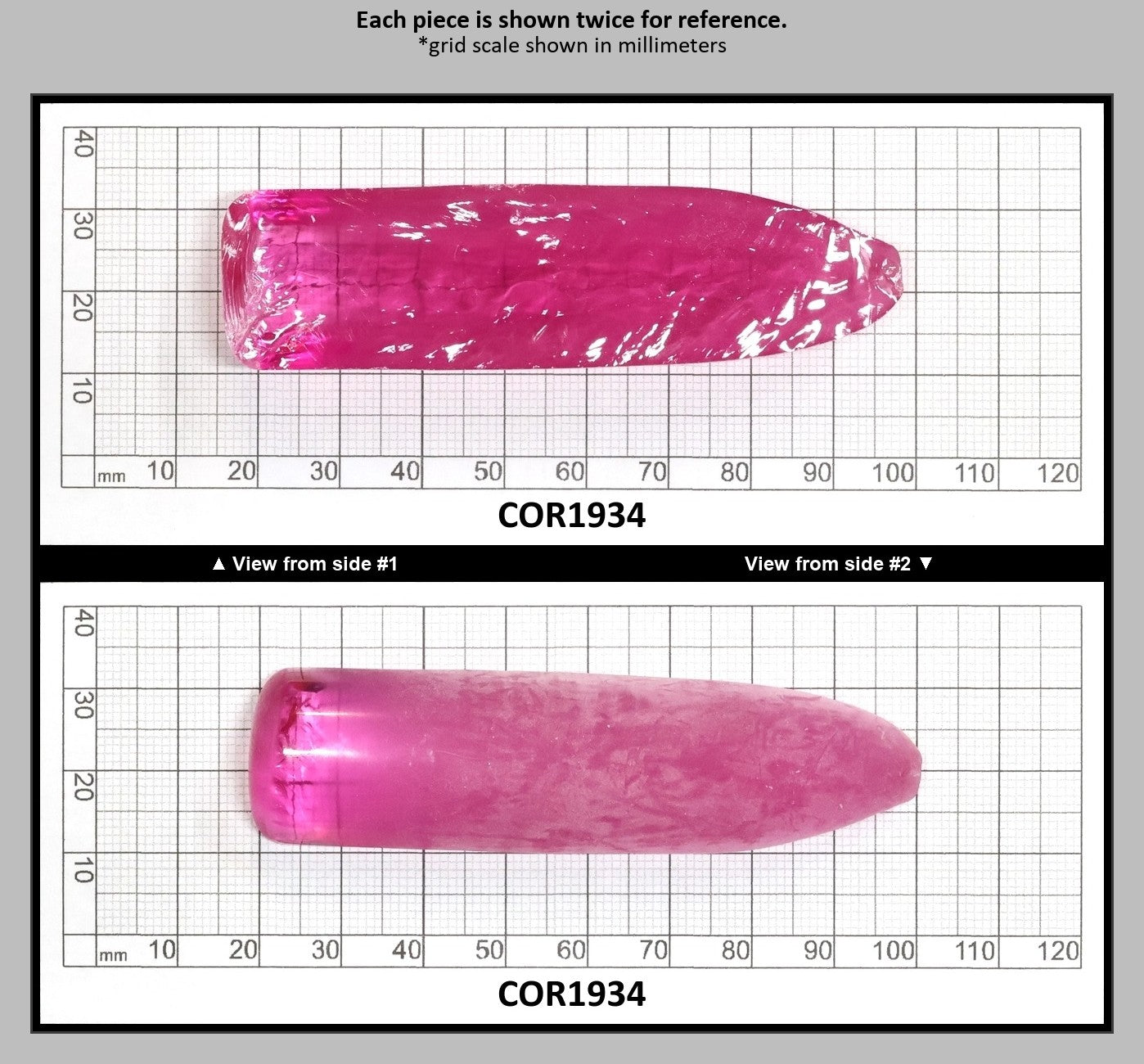 Djeva Bright Pink #1-BIS Lab Created Corundum Sapphire Faceting Rough for Gem Cutting - DISCONTINUED - Various Sizes - Split Boule : COR1934