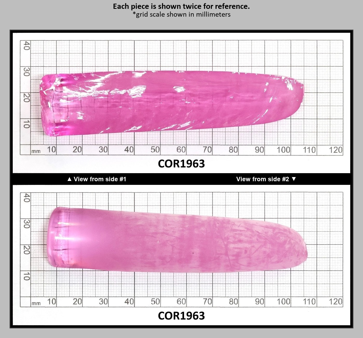 Extra Light Pink #1.25 Lab Created Corundum Sapphire Faceting Rough for Gem Cutting - Various Sizes - Split Boule : COR1963