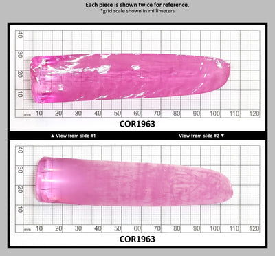 Extra Light Pink #1.25 Lab Created Corundum Sapphire Faceting Rough for Gem Cutting - Various Sizes - Split Boule : COR1963