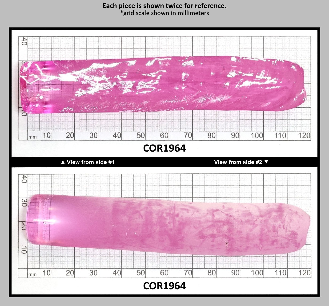 Extra Light Pink #1.25 Lab Created Corundum Sapphire Faceting Rough for Gem Cutting - Various Sizes - Split Boule : COR1964