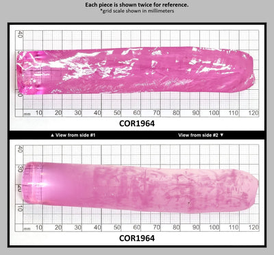 Extra Light Pink #1.25 Lab Created Corundum Sapphire Faceting Rough for Gem Cutting - Various Sizes - Split Boule : COR1964