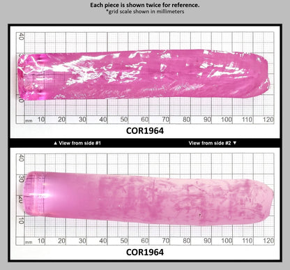 Extra Light Pink #1.25 Lab Created Corundum Sapphire Faceting Rough for Gem Cutting - Various Sizes - Split Boule : COR1964