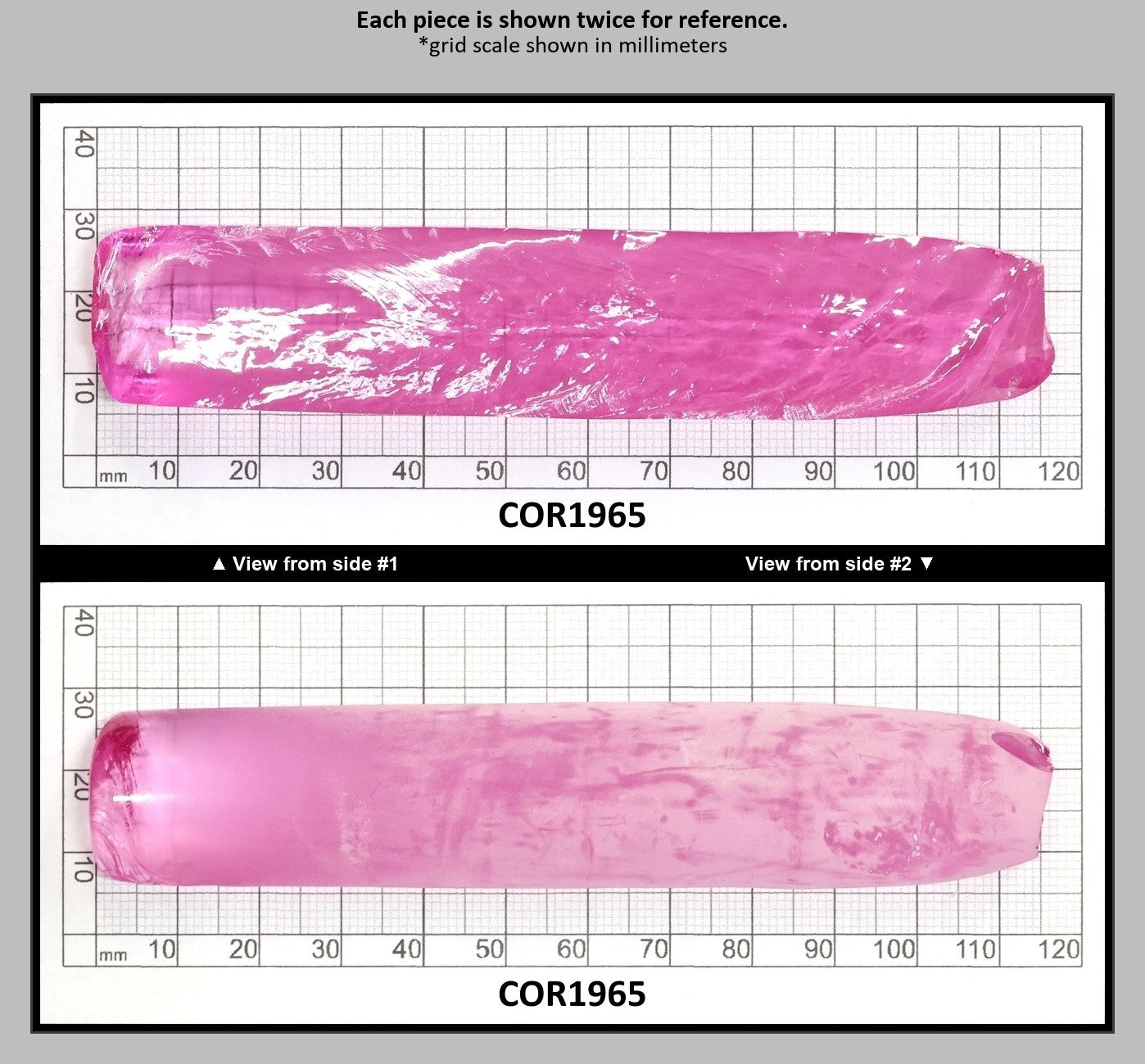 Extra Light Pink #1.25 Lab Created Corundum Sapphire Faceting Rough for Gem Cutting - Various Sizes - Split Boule : COR1965