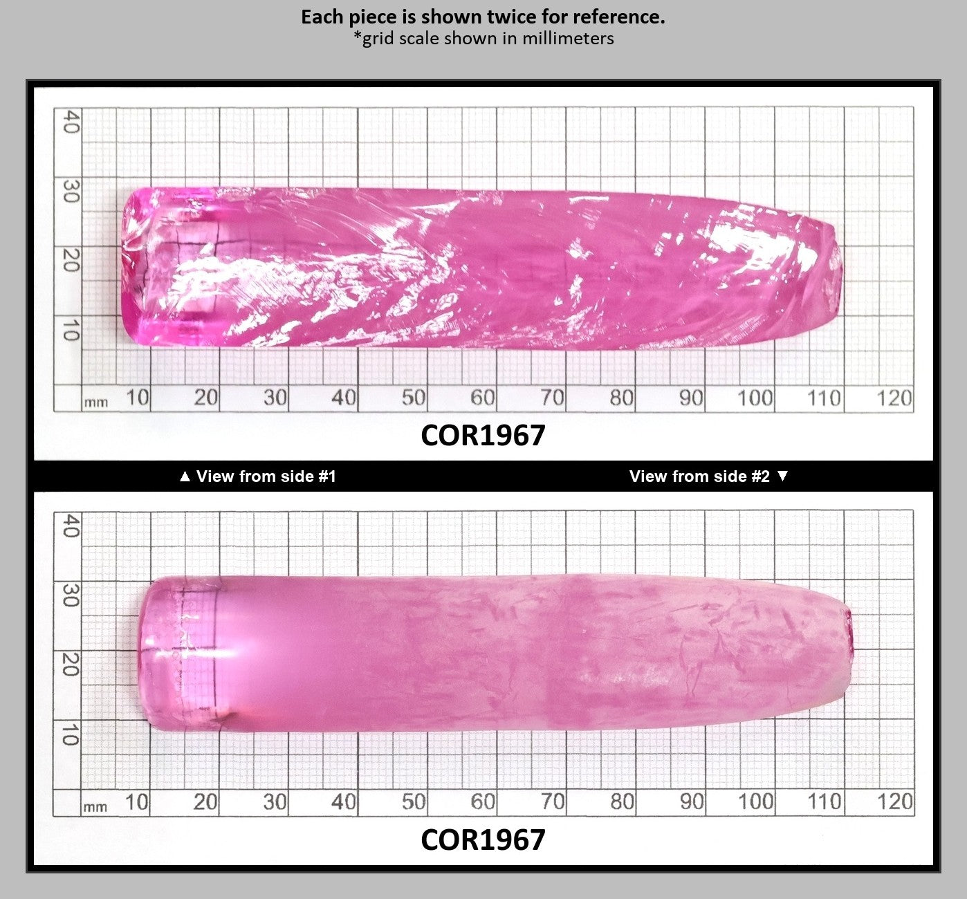 Extra Light Pink #1.25 Lab Created Corundum Sapphire Faceting Rough for Gem Cutting - Various Sizes - Split Boule : COR1967