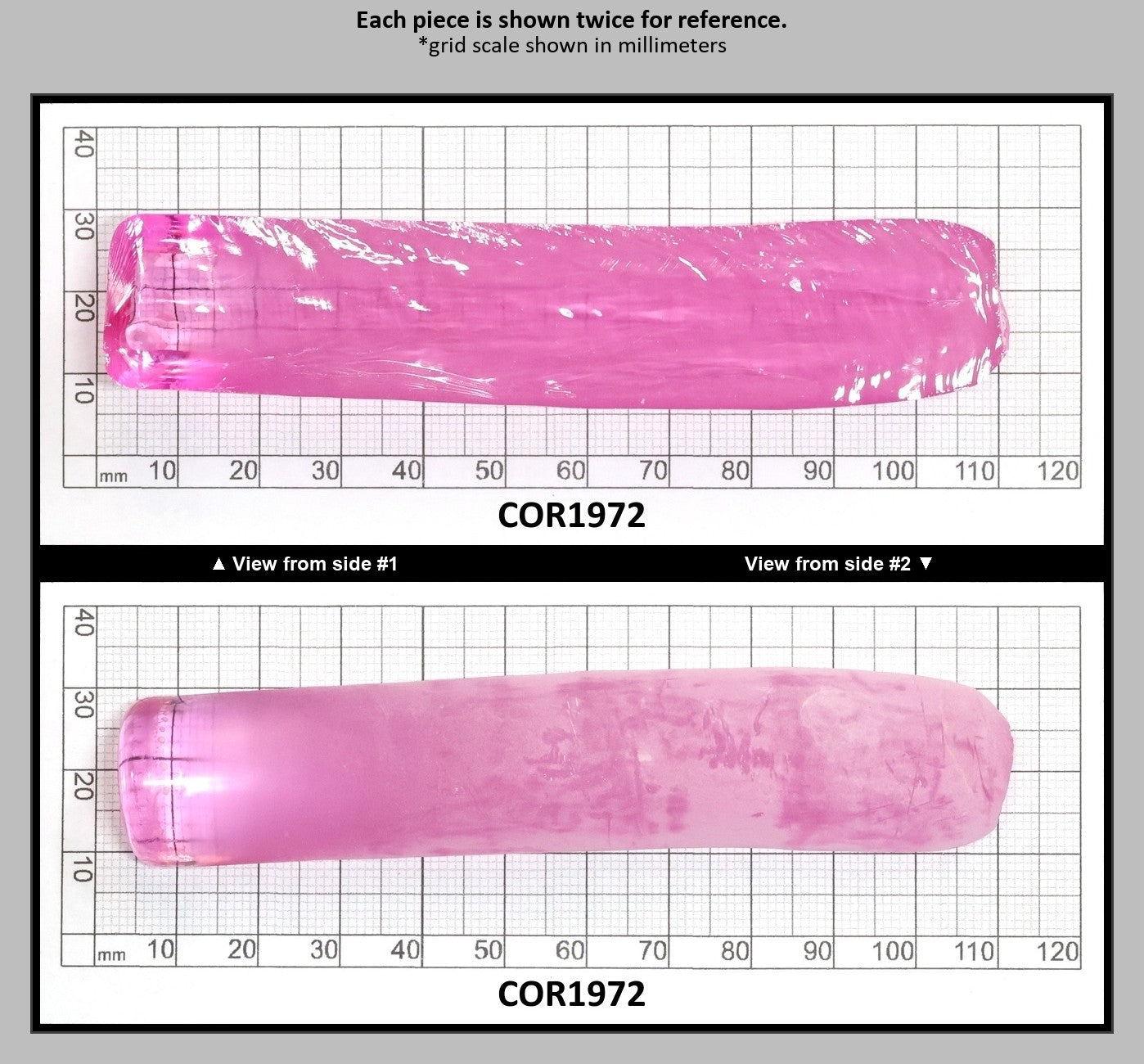Extra Light Pink #1.25 Lab Created Corundum Sapphire Faceting Rough for Gem Cutting - Various Sizes - Split Boule : COR1972