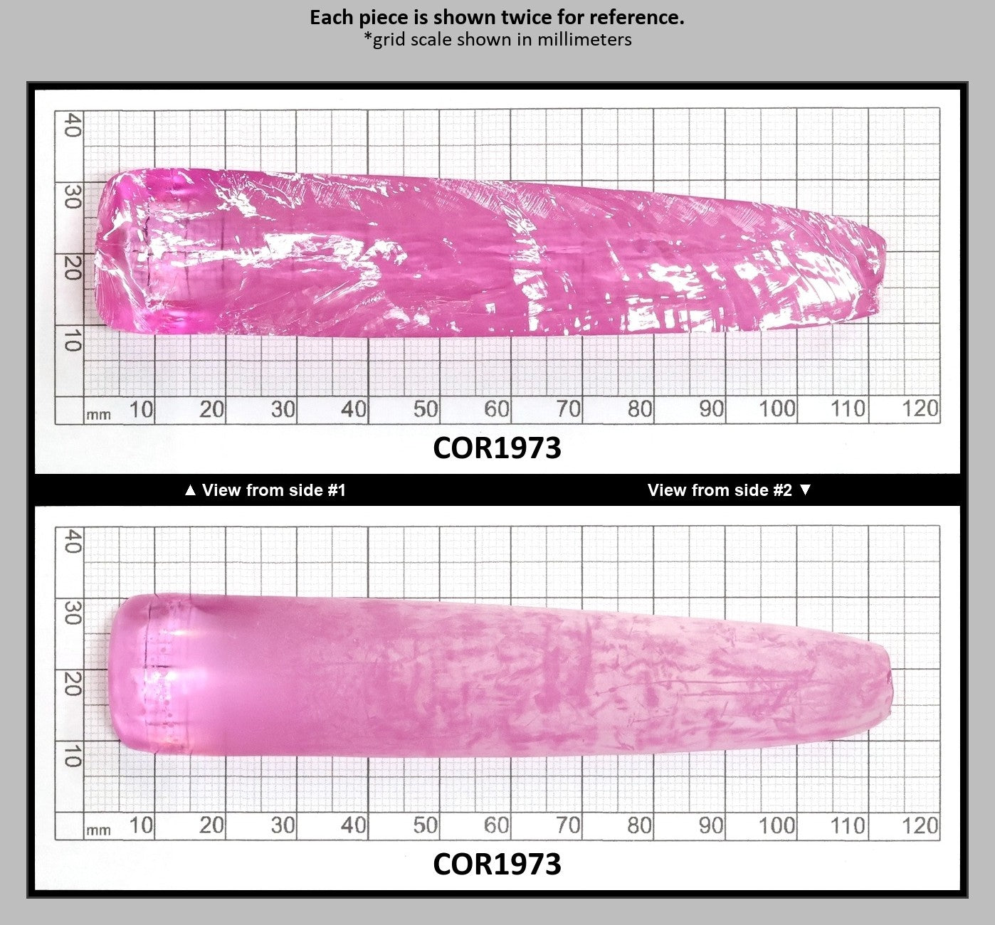 Extra Light Pink #1.25 Lab Created Corundum Sapphire Faceting Rough for Gem Cutting - Various Sizes - Split Boule : COR1973