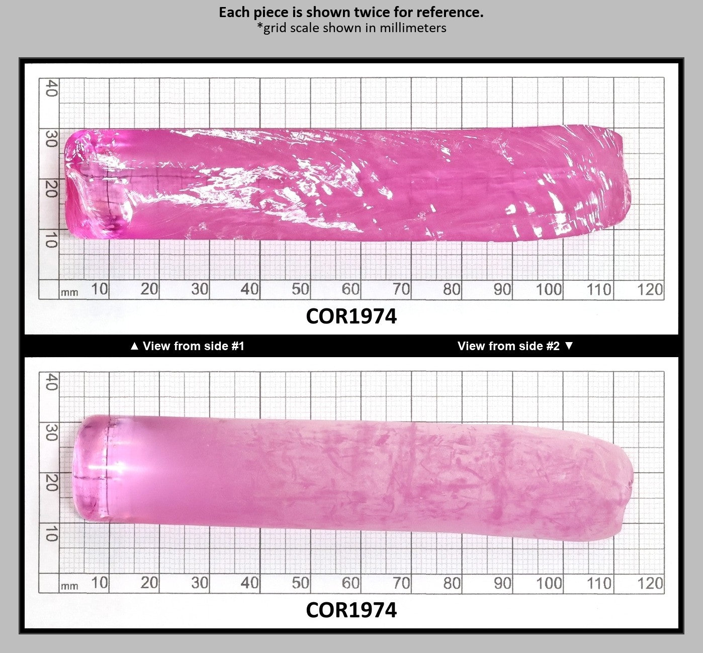 Extra Light Pink #1.25 Lab Created Corundum Sapphire Faceting Rough for Gem Cutting - Various Sizes - Split Boule : COR1974