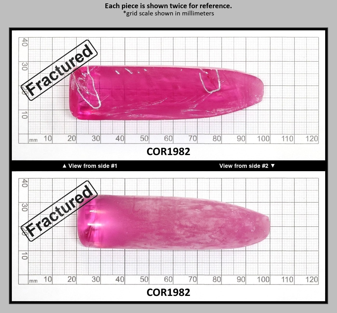 Djeva Bright Pink #1-BIS Lab Created Corundum Sapphire Faceting Rough for Gem Cutting - DISCONTINUED - Various Sizes - Split Boule : COR1982