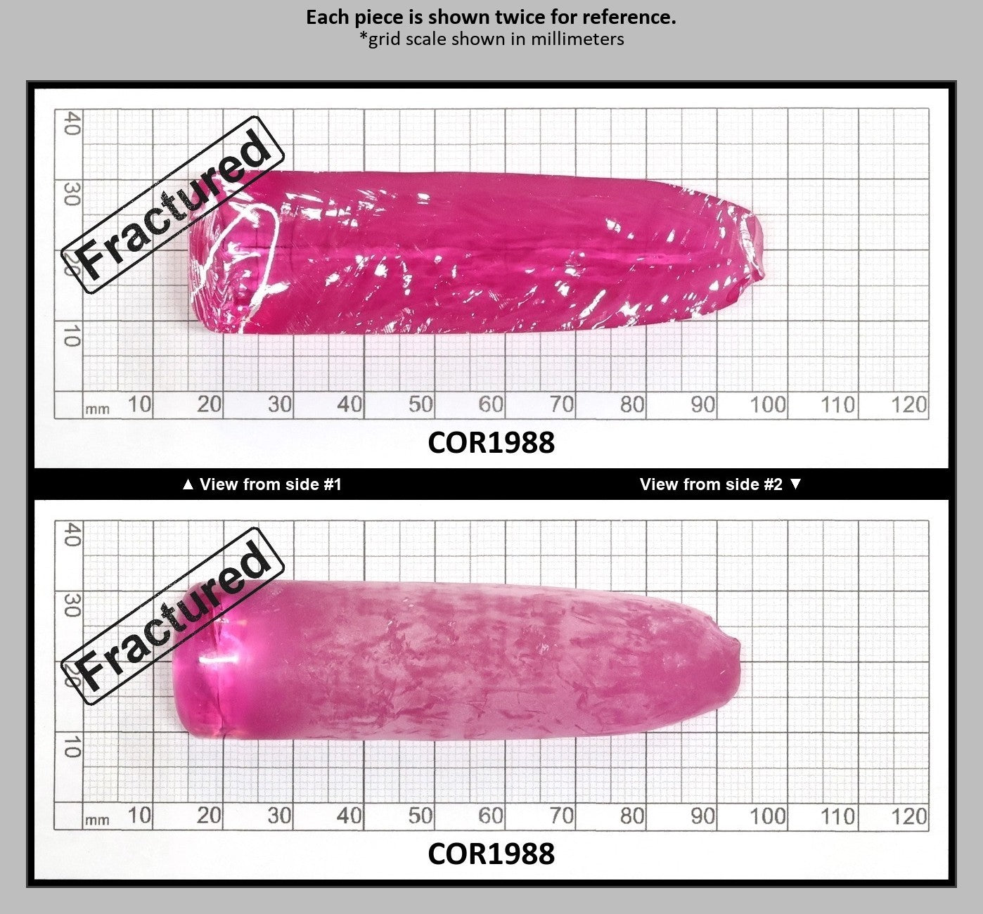 Djeva Bright Pink #1-BIS Lab Created Corundum Sapphire Faceting Rough for Gem Cutting - DISCONTINUED - Various Sizes - Split Boule : COR1988