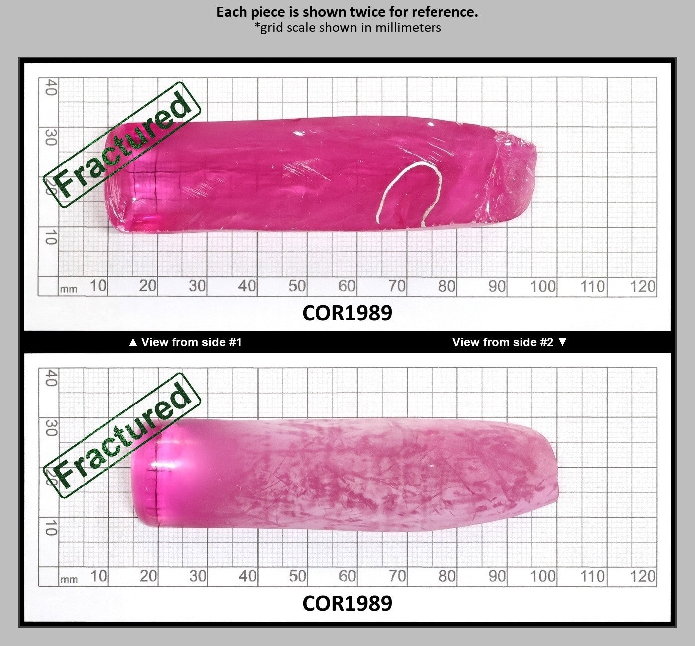 Djeva Bright Pink #1-BIS Lab Created Corundum Sapphire Faceting Rough for Gem Cutting - DISCONTINUED - Various Sizes - Split Boule : COR1989