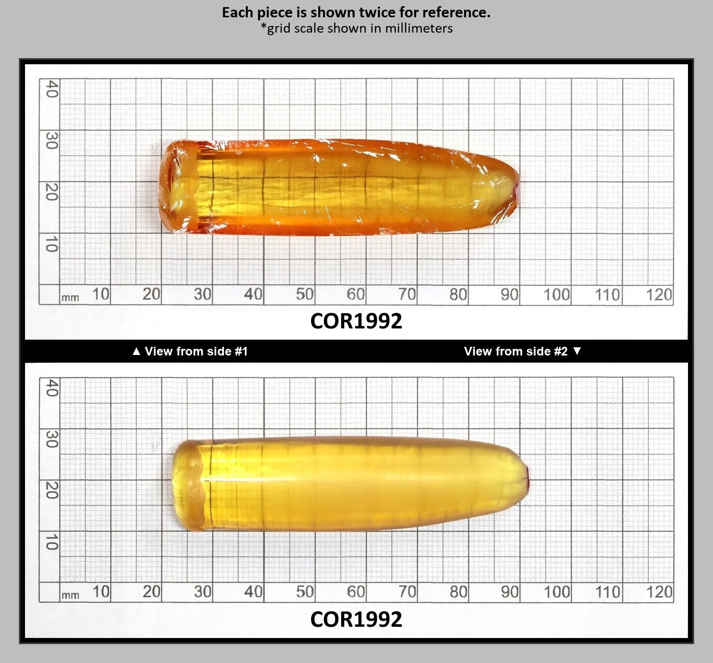 Yellow #21 Lab Created Corundum Sapphire Faceting Rough for Gem Cutting - Various Sizes - Split Boule : COR1992