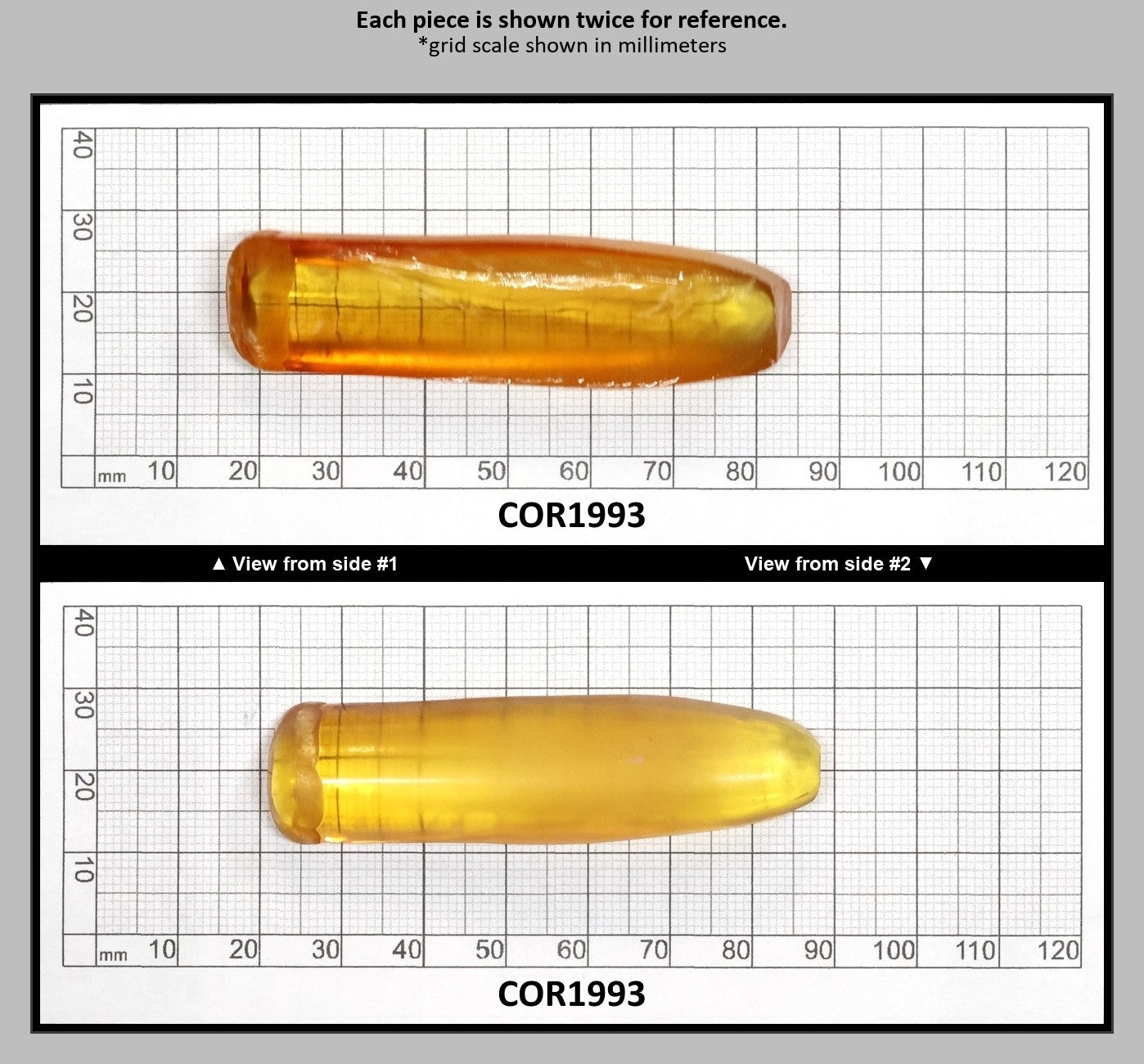 Yellow #21 Lab Created Corundum Sapphire Faceting Rough for Gem Cutting - Various Sizes - Split Boule : COR1993