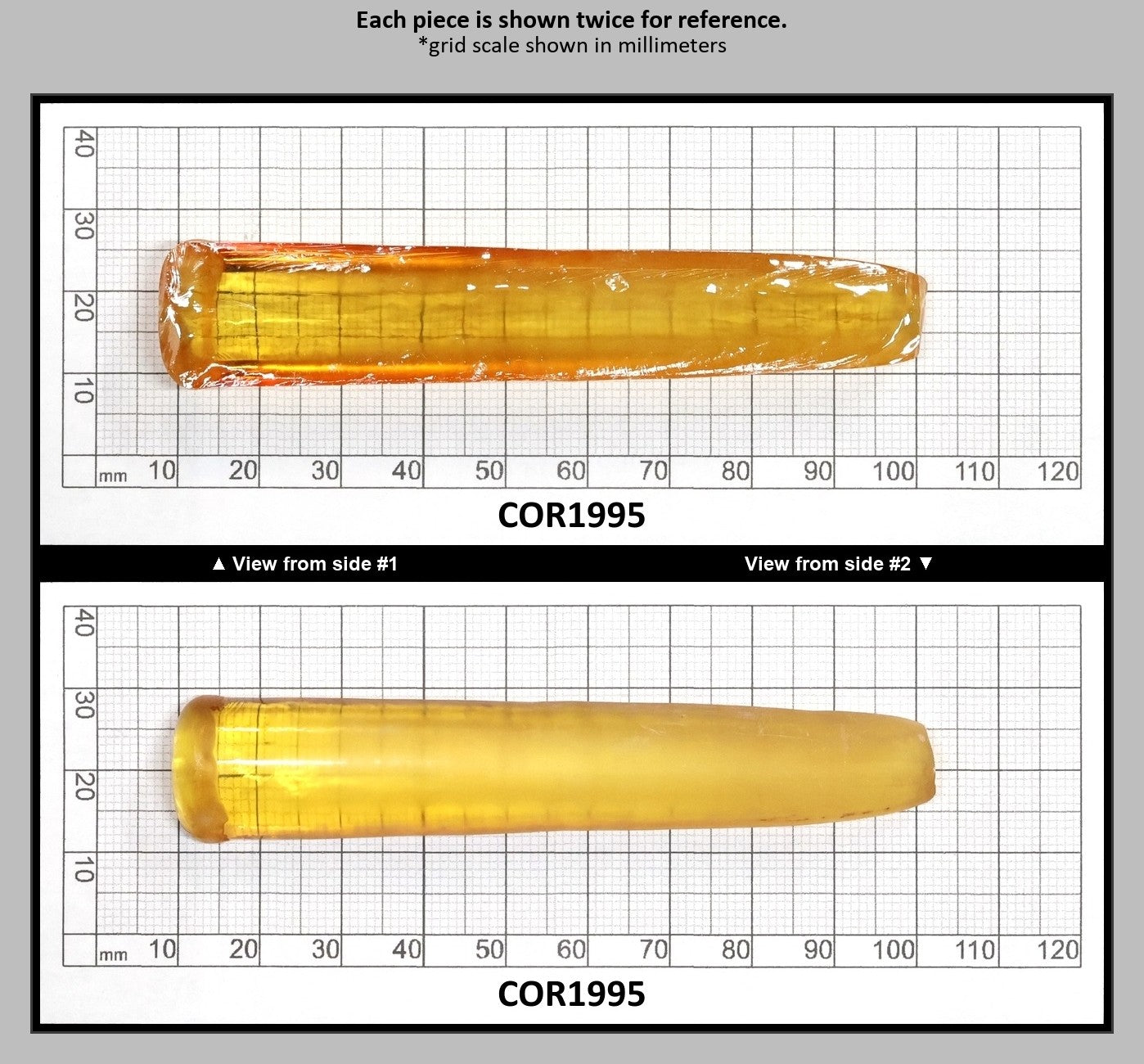 Yellow #21 Lab Created Corundum Sapphire Faceting Rough for Gem Cutting - Various Sizes - Split Boule : COR1995