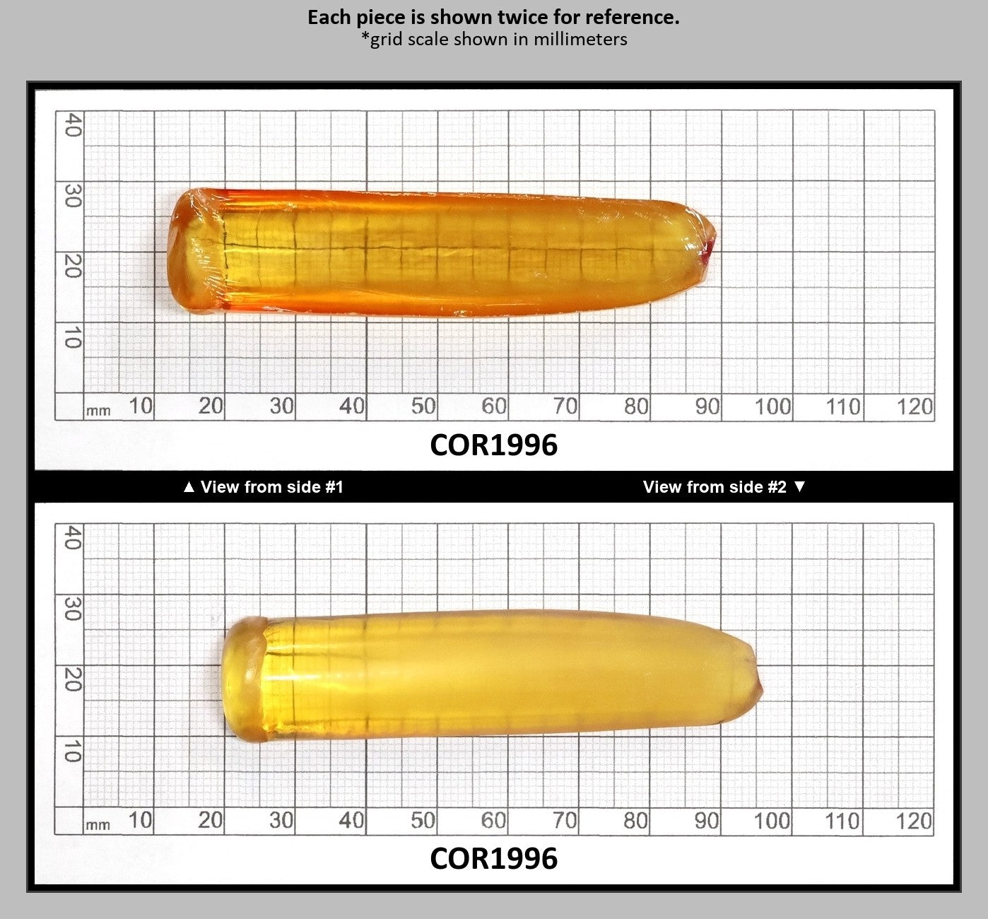 Yellow #21 Lab Created Corundum Sapphire Faceting Rough for Gem Cutting - Various Sizes - Split Boule : COR1996