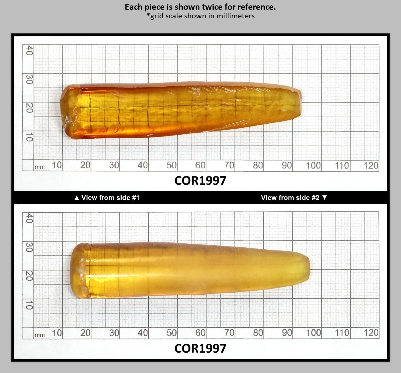 Yellow #21 Lab Created Corundum Sapphire Faceting Rough for Gem Cutting - Various Sizes - Split Boule : COR1997