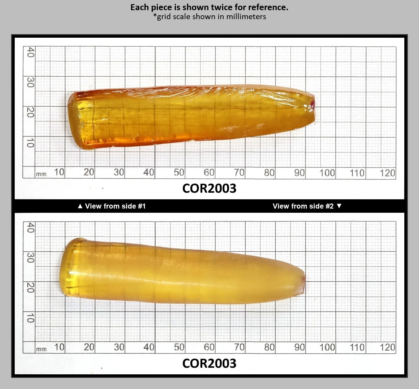 Yellow #21 Lab Created Corundum Sapphire Faceting Rough for Gem Cutting - Various Sizes - Split Boule : COR2003