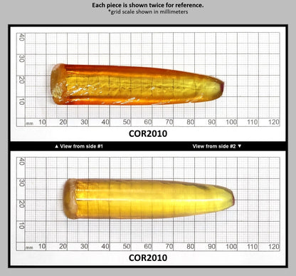 Yellow #21 Lab Created Corundum Sapphire Faceting Rough for Gem Cutting - Various Sizes - Split Boule : COR2010