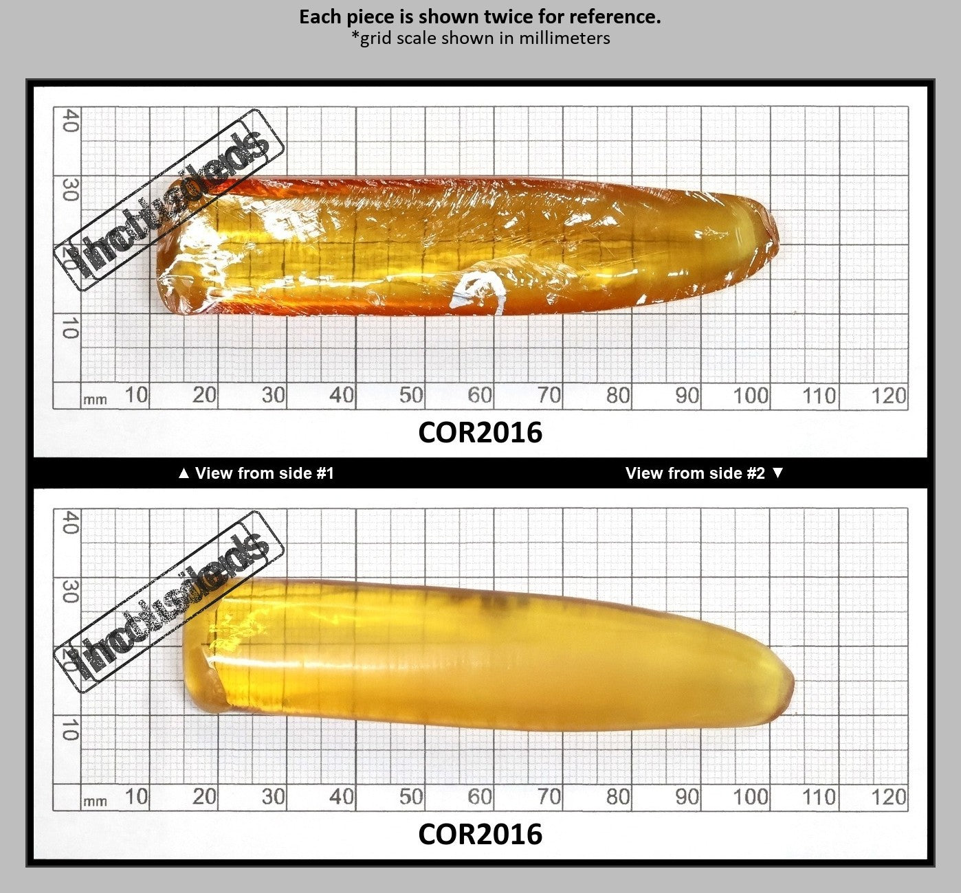 Yellow #21 Lab Created Corundum Sapphire Faceting Rough for Gem Cutting - Various Sizes - Split Boule : COR2016