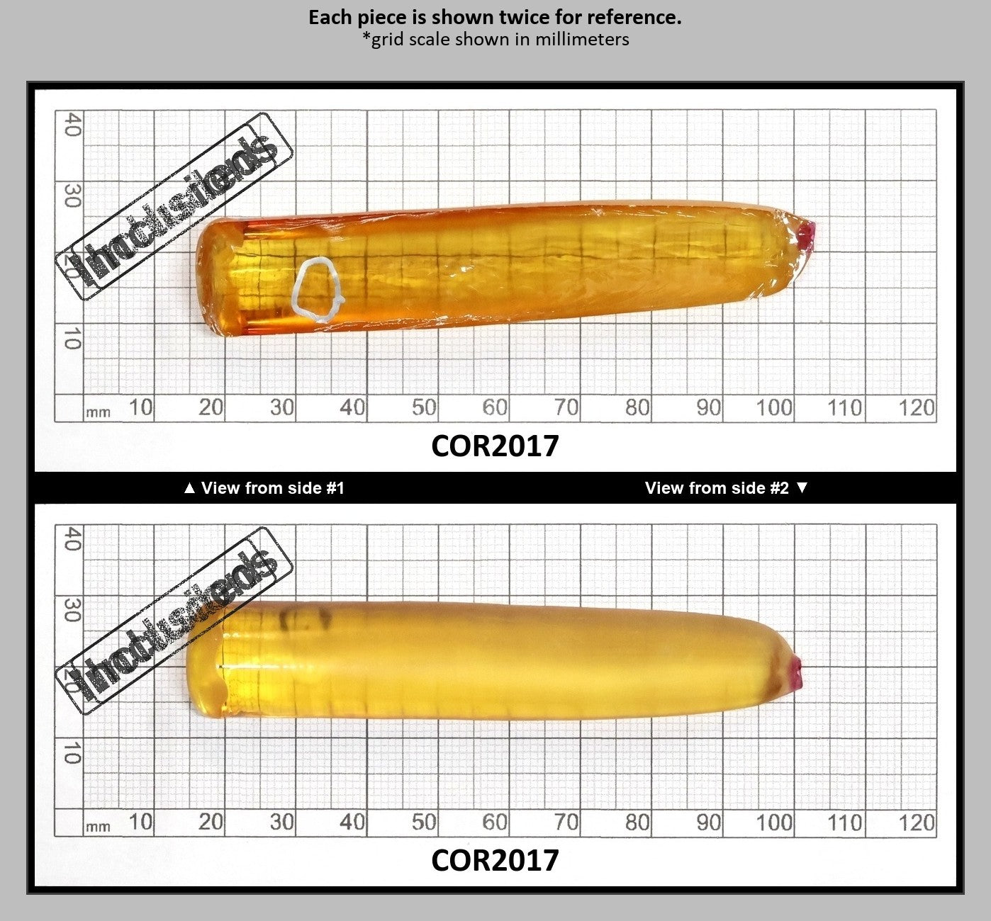 Yellow #21 Lab Created Corundum Sapphire Faceting Rough for Gem Cutting - Various Sizes - Split Boule : COR2017