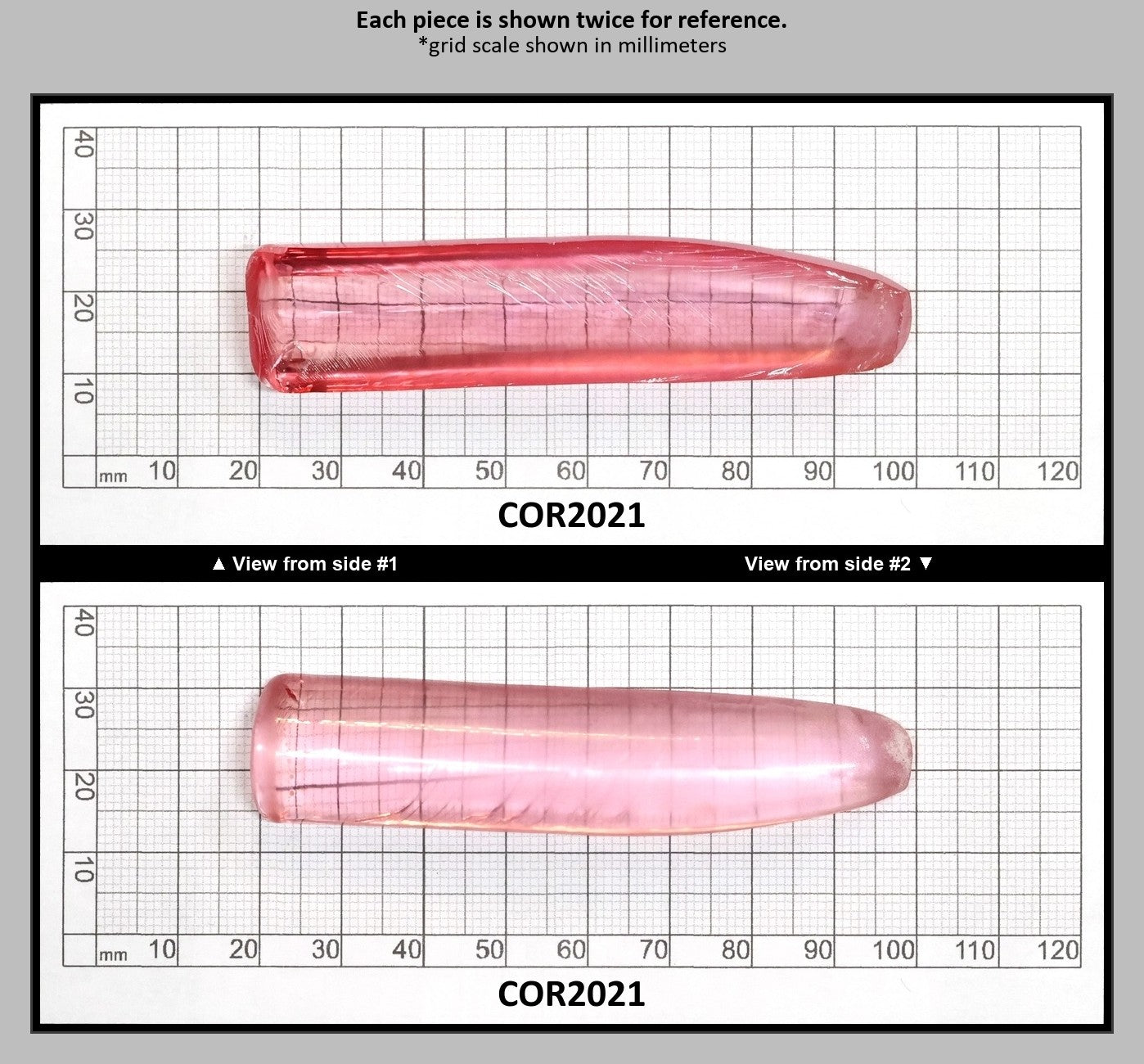 Peach Morganite #18 (Pink Variant) Lab Created Corundum Sapphire Faceting Rough for Gem Cutting - Various Sizes - Split Boule : COR2021