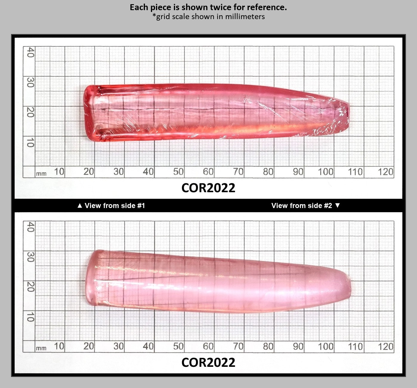 Peach Morganite #18 (Pink Variant) Lab Created Corundum Sapphire Faceting Rough for Gem Cutting - Various Sizes - Split Boule : COR2022