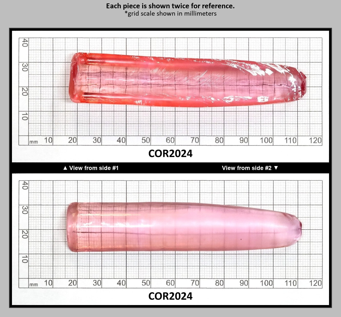 Peach Morganite #18 (Pink Variant) Lab Created Corundum Sapphire Faceting Rough for Gem Cutting - Various Sizes - Split Boule : COR2024