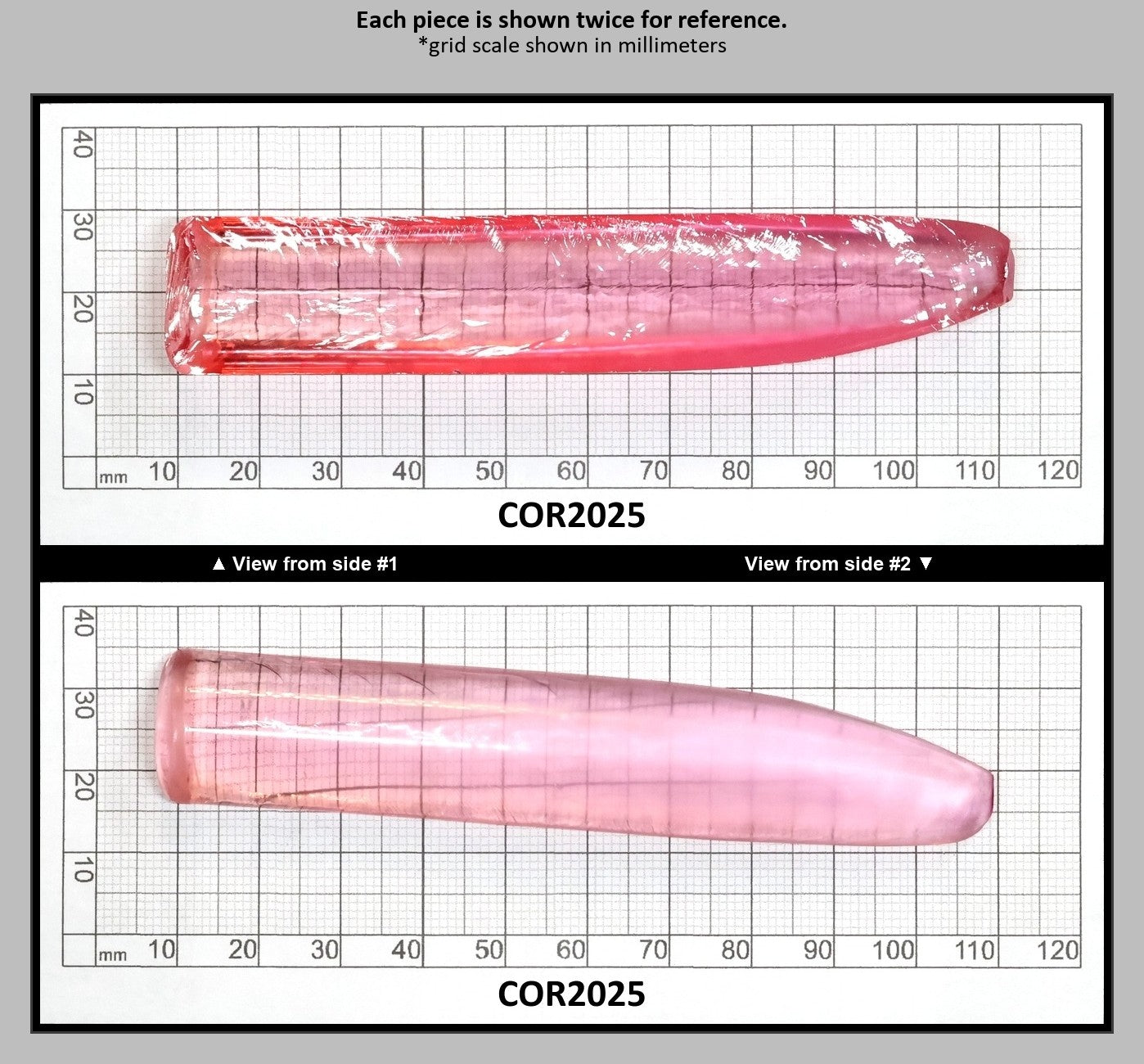 Peach Morganite #18 (Pink Variant) Lab Created Corundum Sapphire Faceting Rough for Gem Cutting - Various Sizes - Split Boule : COR2025