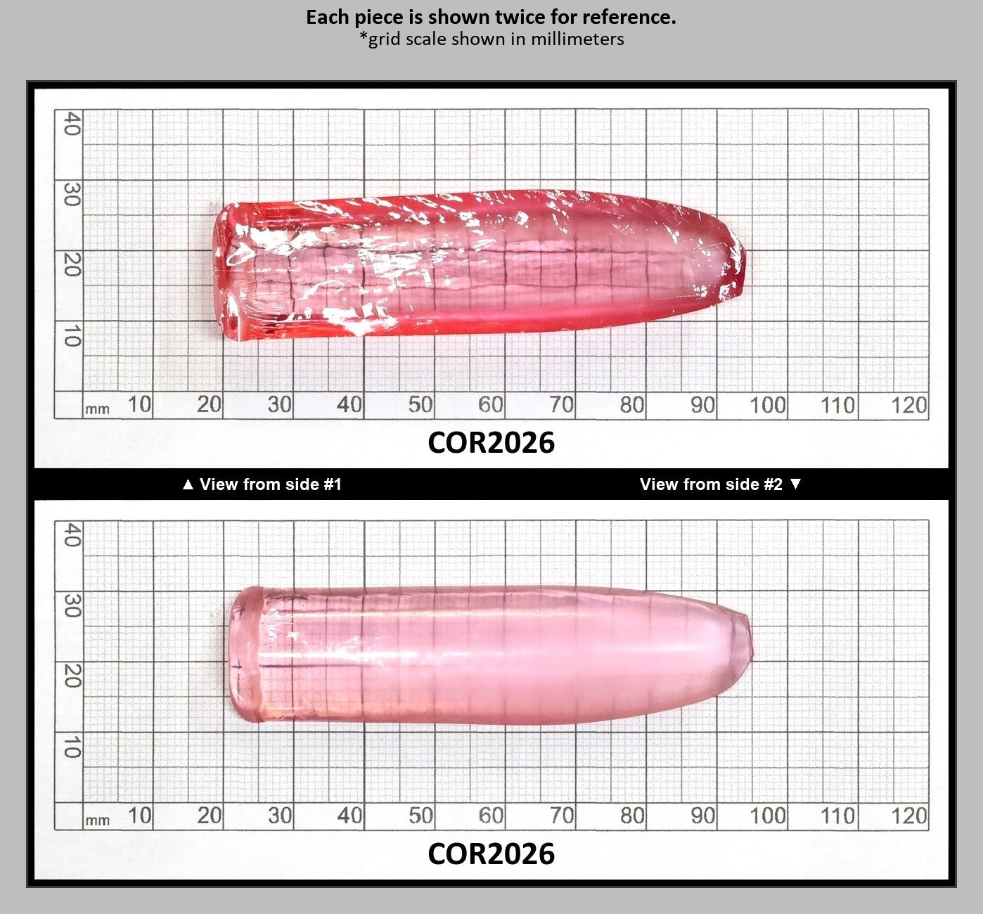 Peach Morganite #18 (Pink Variant) Lab Created Corundum Sapphire Faceting Rough for Gem Cutting - Various Sizes - Split Boule : COR2026