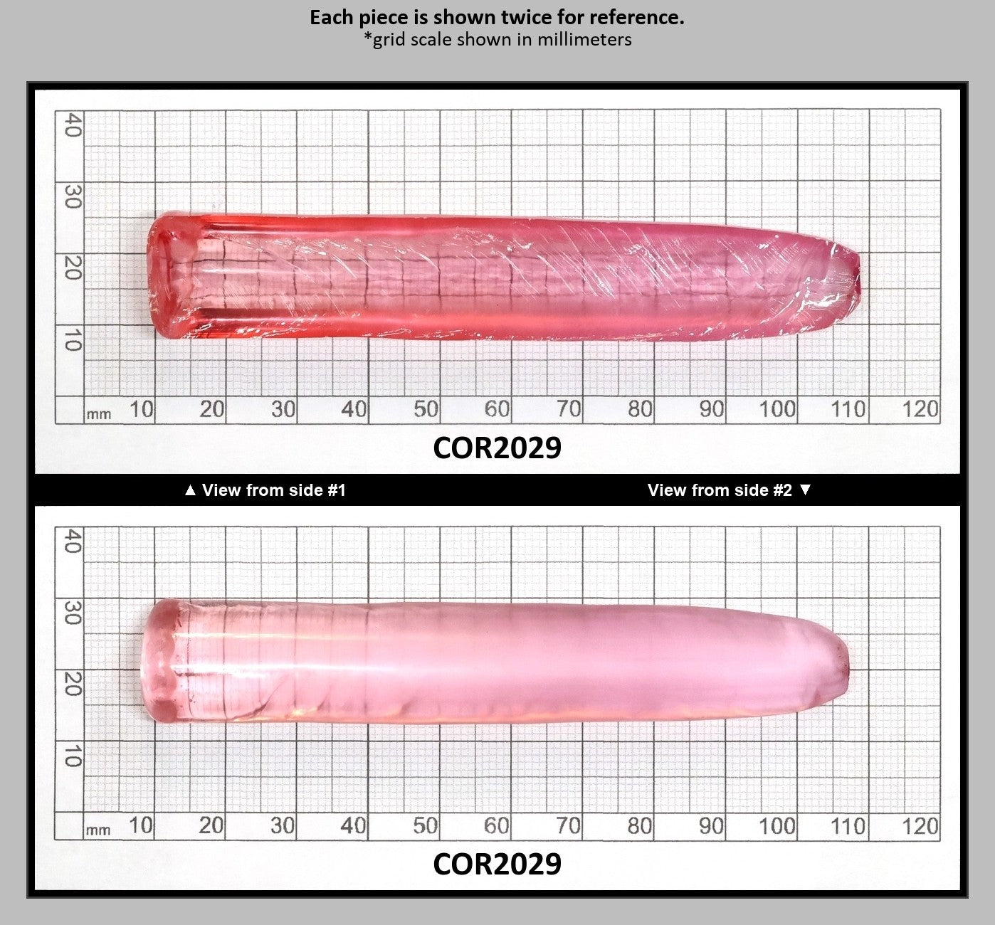 Peach Morganite #18 (Pink Variant) Lab Created Corundum Sapphire Faceting Rough for Gem Cutting - Various Sizes - Split Boule : COR2029