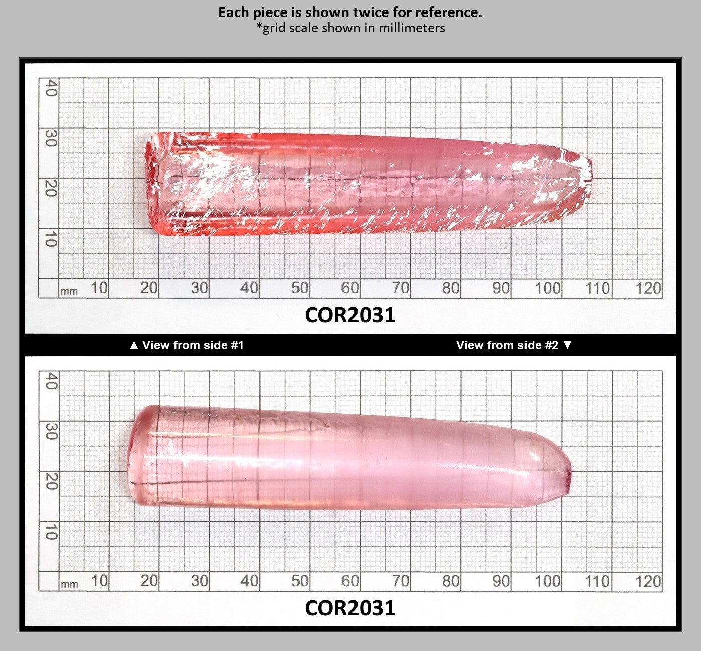 Peach Morganite #18 (Pink Variant) Lab Created Corundum Sapphire Faceting Rough for Gem Cutting - Various Sizes - Split Boule : COR2031