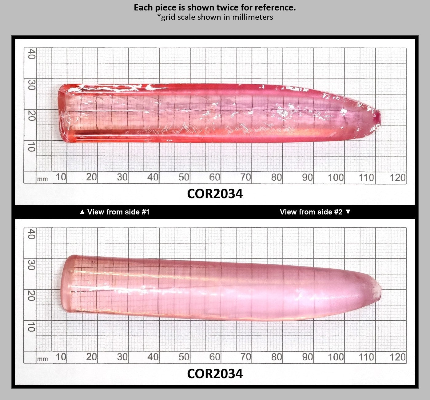 Peach Morganite #18 (Pink Variant) Lab Created Corundum Sapphire Faceting Rough for Gem Cutting - Various Sizes - Split Boule : COR2034