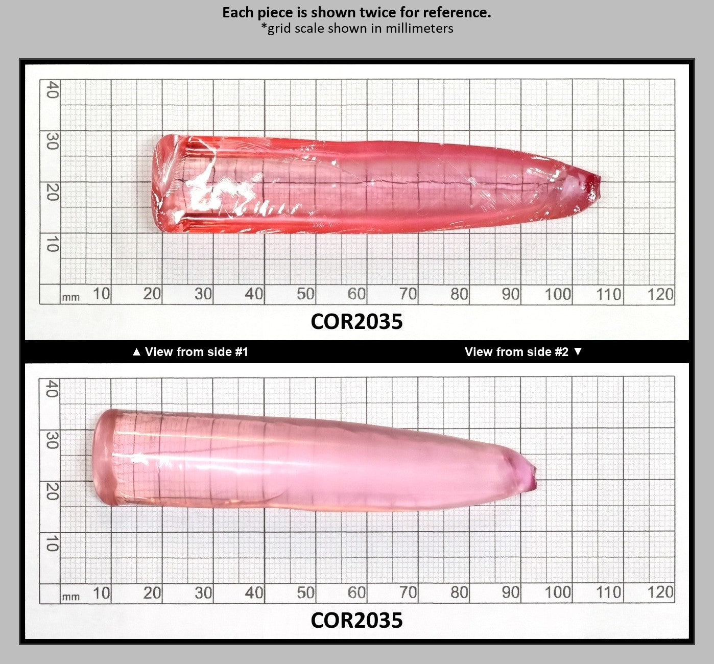 Peach Morganite #18 (Pink Variant) Lab Created Corundum Sapphire Faceting Rough for Gem Cutting - Various Sizes - Split Boule : COR2035