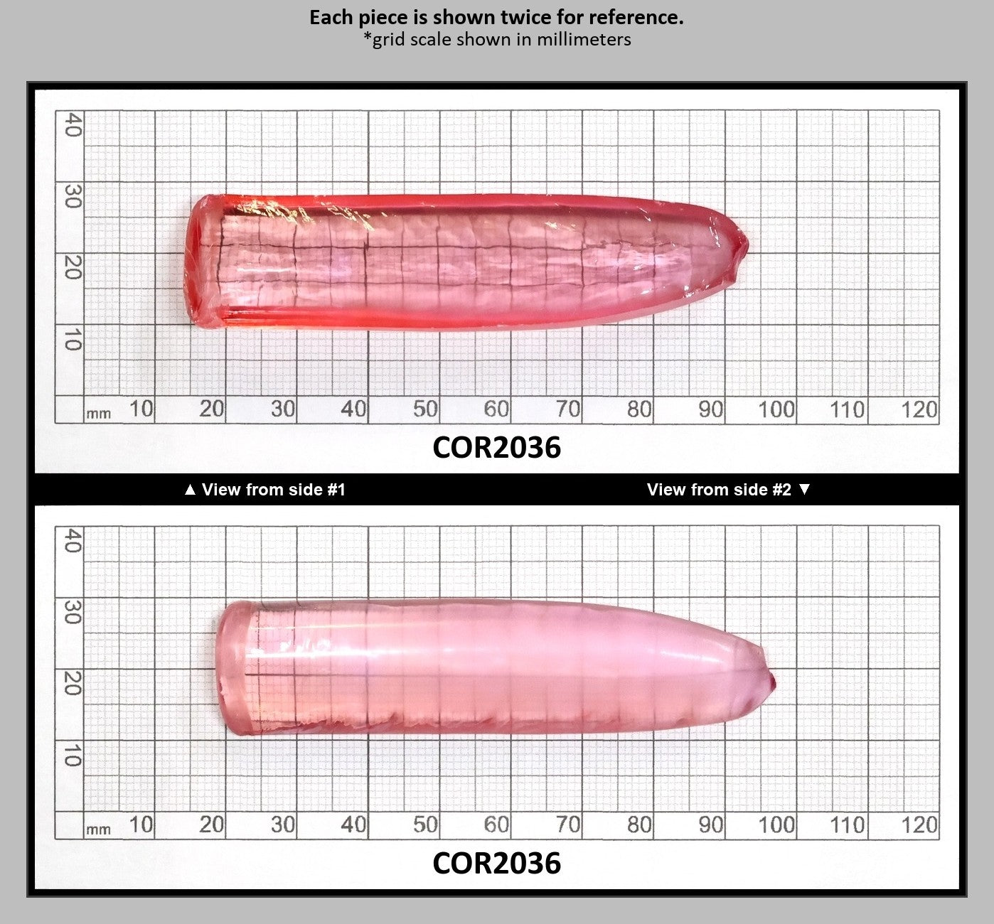 Peach Morganite #18 (Pink Variant) Lab Created Corundum Sapphire Faceting Rough for Gem Cutting - Various Sizes - Split Boule : COR2036