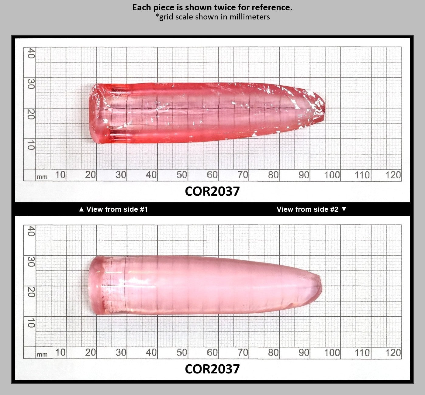 Peach Morganite #18 (Pink Variant) Lab Created Corundum Sapphire Faceting Rough for Gem Cutting - Various Sizes - Split Boule : COR2037